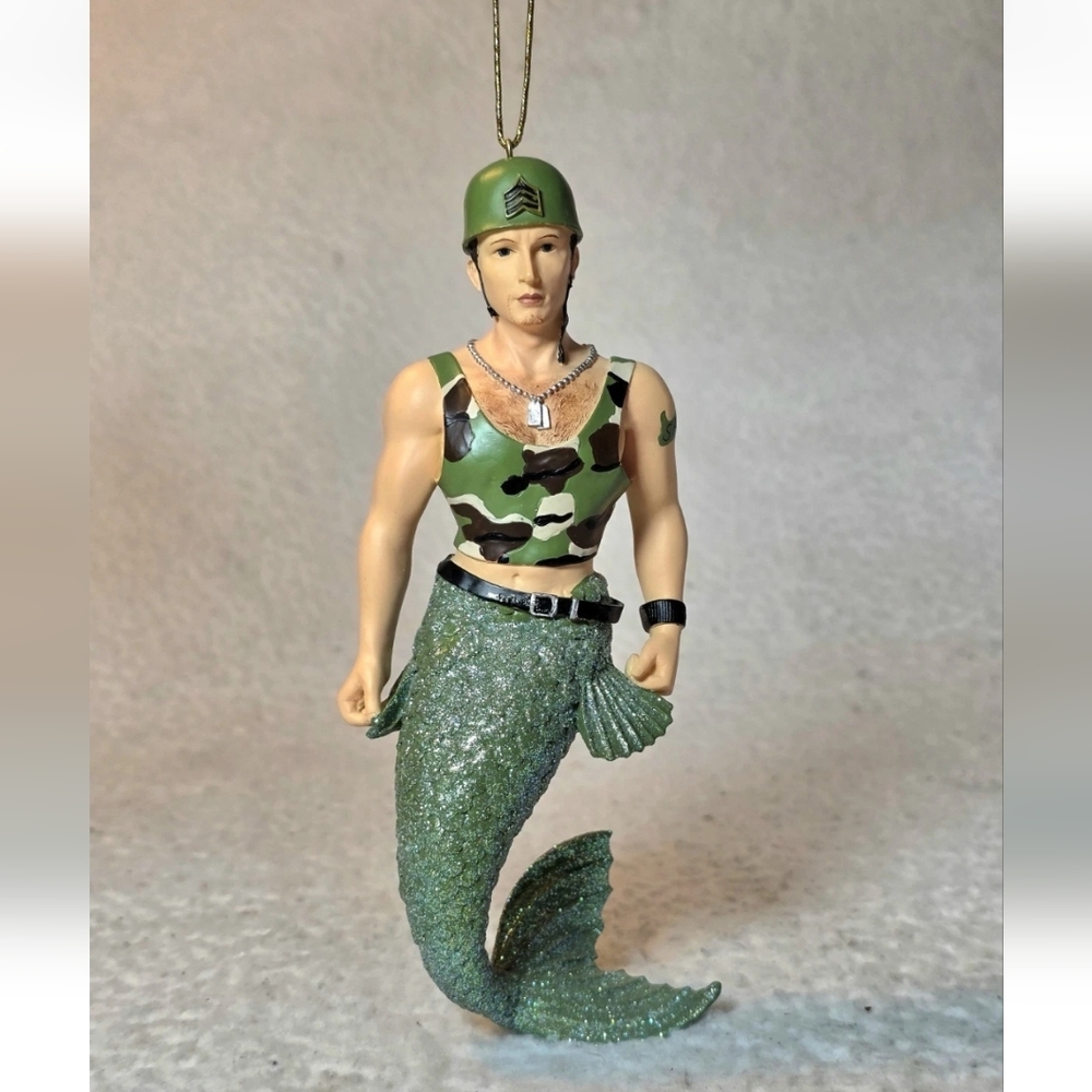 Rare December Diamonds Sarge Military Camouflage  Merman Ornament 2006